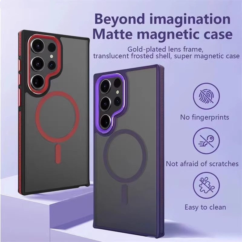 For Samsung Two-tone Skin-sensitive Magnetic Suction Phone Case