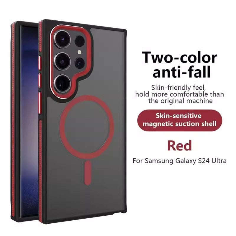 For Samsung Two-tone Skin-sensitive Magnetic Suction Phone Case