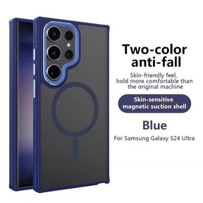 For Samsung Two-tone Skin-sensitive Magnetic Suction Phone Case