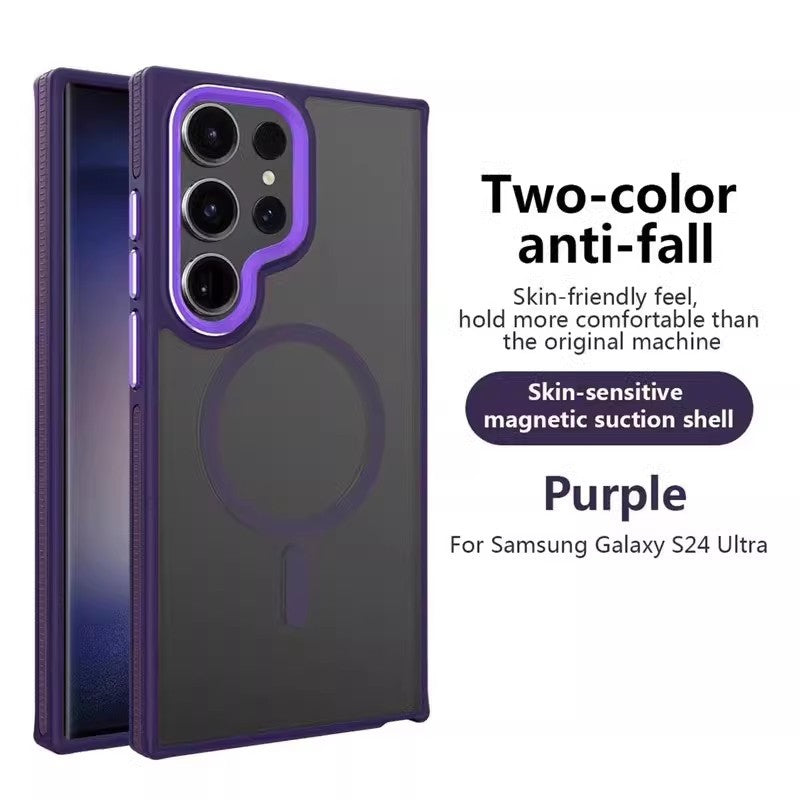 For Samsung Two-tone Skin-sensitive Magnetic Suction Phone Case