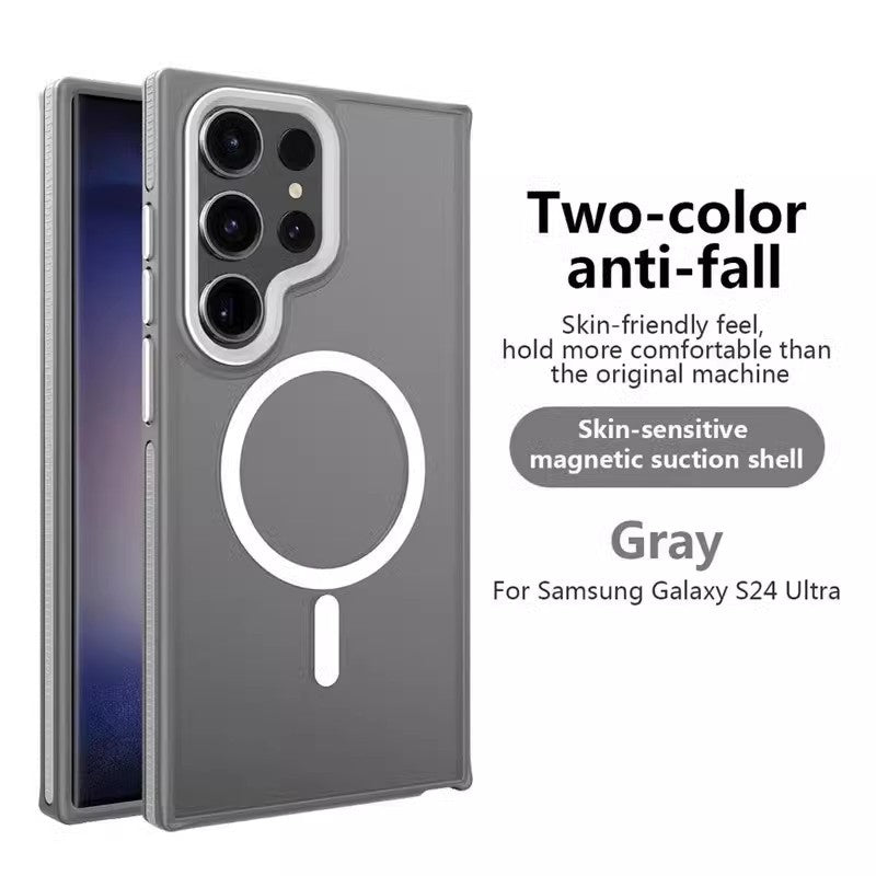 For Samsung Two-tone Skin-sensitive Magnetic Suction Phone Case