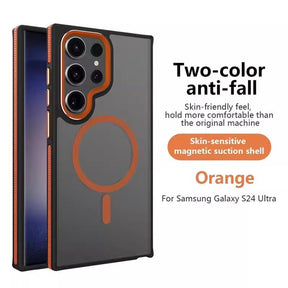 For Samsung Two-tone Skin-sensitive Magnetic Suction Phone Case