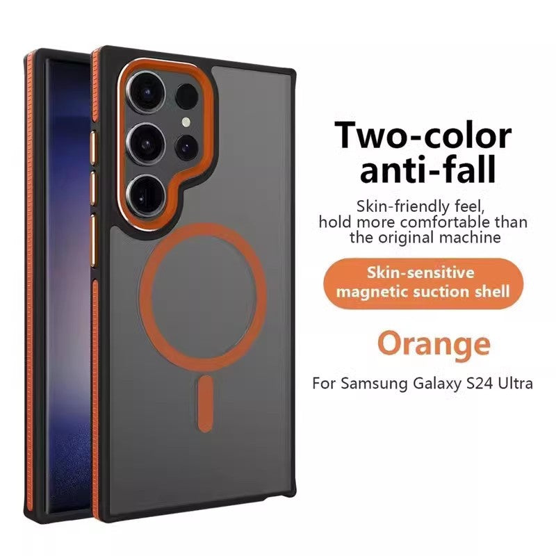 For Samsung Two-tone Skin-sensitive Magnetic Suction Phone Case