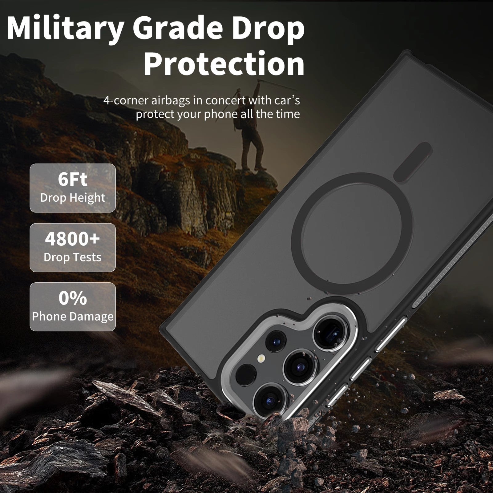 For Samsung Two-tone Skin-sensitive Magnetic Suction Phone Case